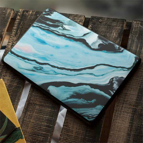 Aqua Blue Marble Ink Google Pixelbook Go Skin